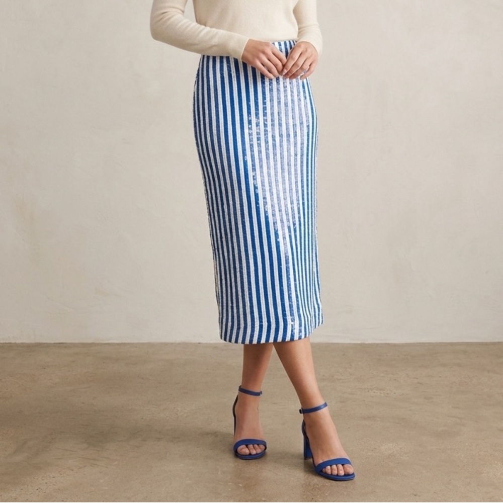 J.Crew Collection Striped Sequin Skirt Style G3573 Luxury Pencil Skirt